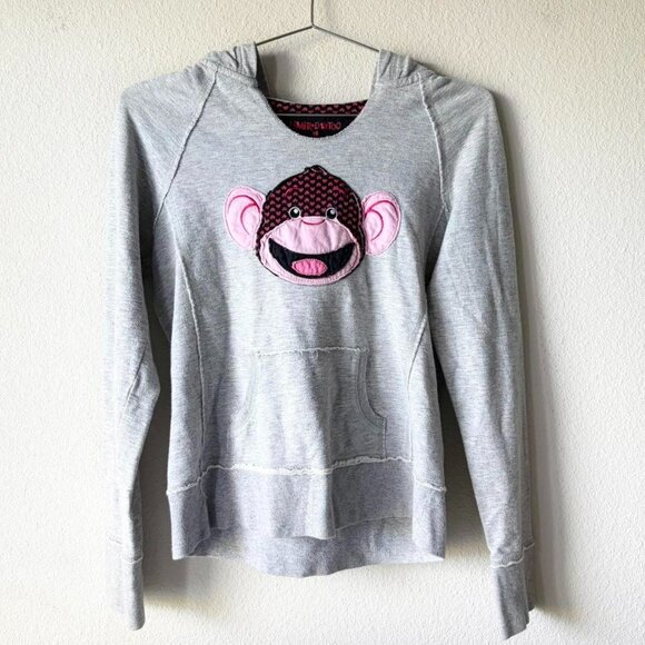 Limited Too vintage y2k Gray Monkey Hoodie Sweatshirt Women's Small - Picture 1 of 4